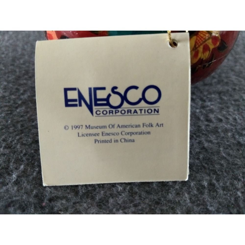 Enesco Floral Wooden Trinket Box Handpainted‎ Museum American Folk Art Gift Box - Picture 4 of 16